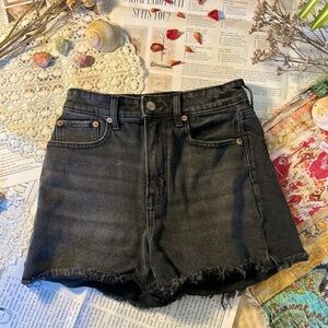 American Eagle distressed black shorts